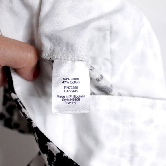 J Crew H5608 Linen Cotton Blend Scalloped Ink Animal Print  Shorts Size 4 - Picture 15 of 16